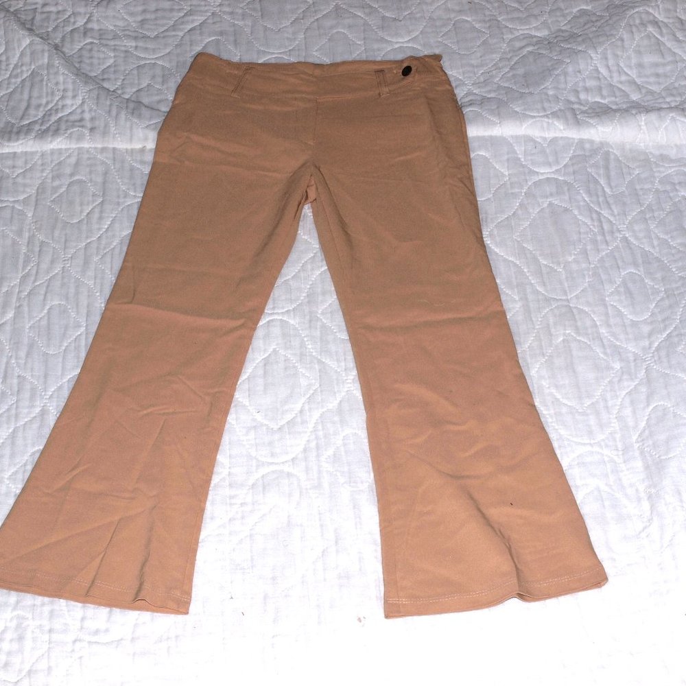 #  Ponny Tail Beige Wide Leg Pants, Women's Size Medium